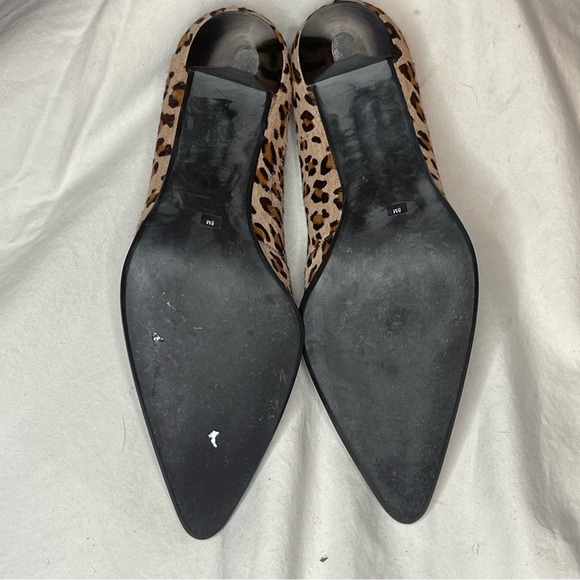 Franco Sarto | Tan Brown Leopard Print Leather Calf Hair 3” Heel Sz 8 - Picture 11 of 12